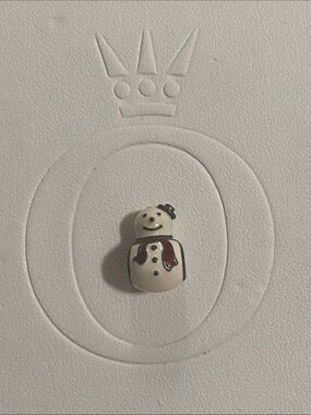Authentic Retired Pandora Sterling Silver Enamel Happy Snowman Charm 791406ENMX